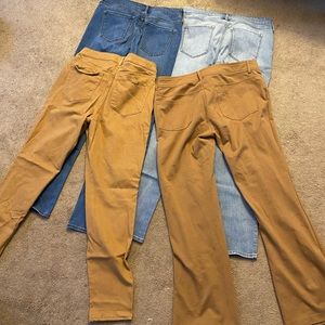 4 pants size 14 and 16 3 old navy 1 faded glory